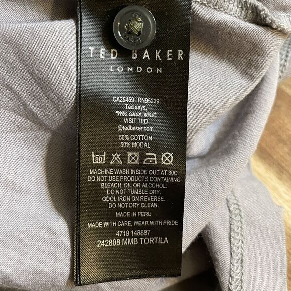 Ted Baker London Polo Shirt 100% Cotton Short Sleeve Pullover Mens 5 - Picture 4 of 7